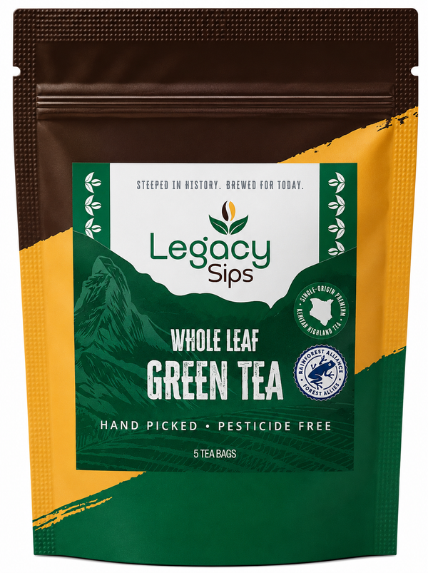 Kenyan Green Tea: Whole Leaf Tea Bags