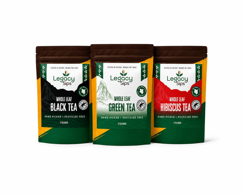 Essentials Bundle: Black, Green & Hibiscus Whole Leaf Tea Bags [EXPO POS]